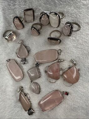 Rose Quartz Jewelry Lot